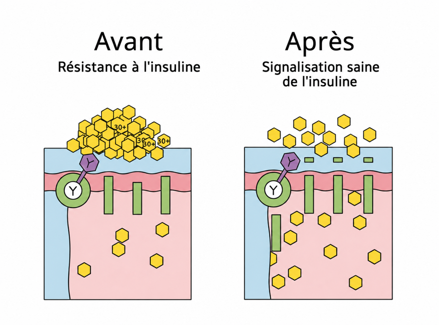 Avant et après : signalisation de l'insuline