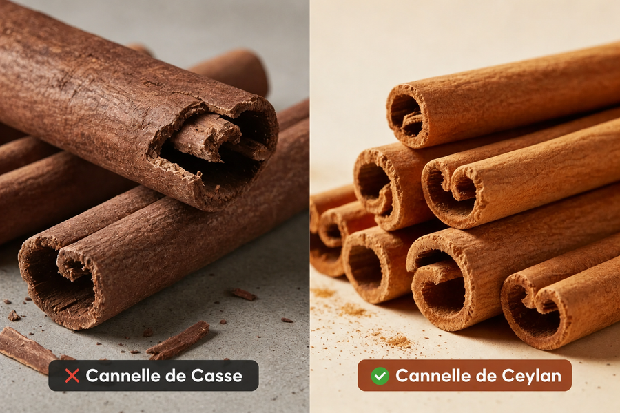 Comparaison cannelle Cassia et cannelle de Ceylan