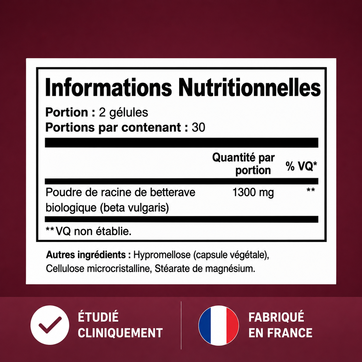 GÉLULES DE BETTERAVE BIO