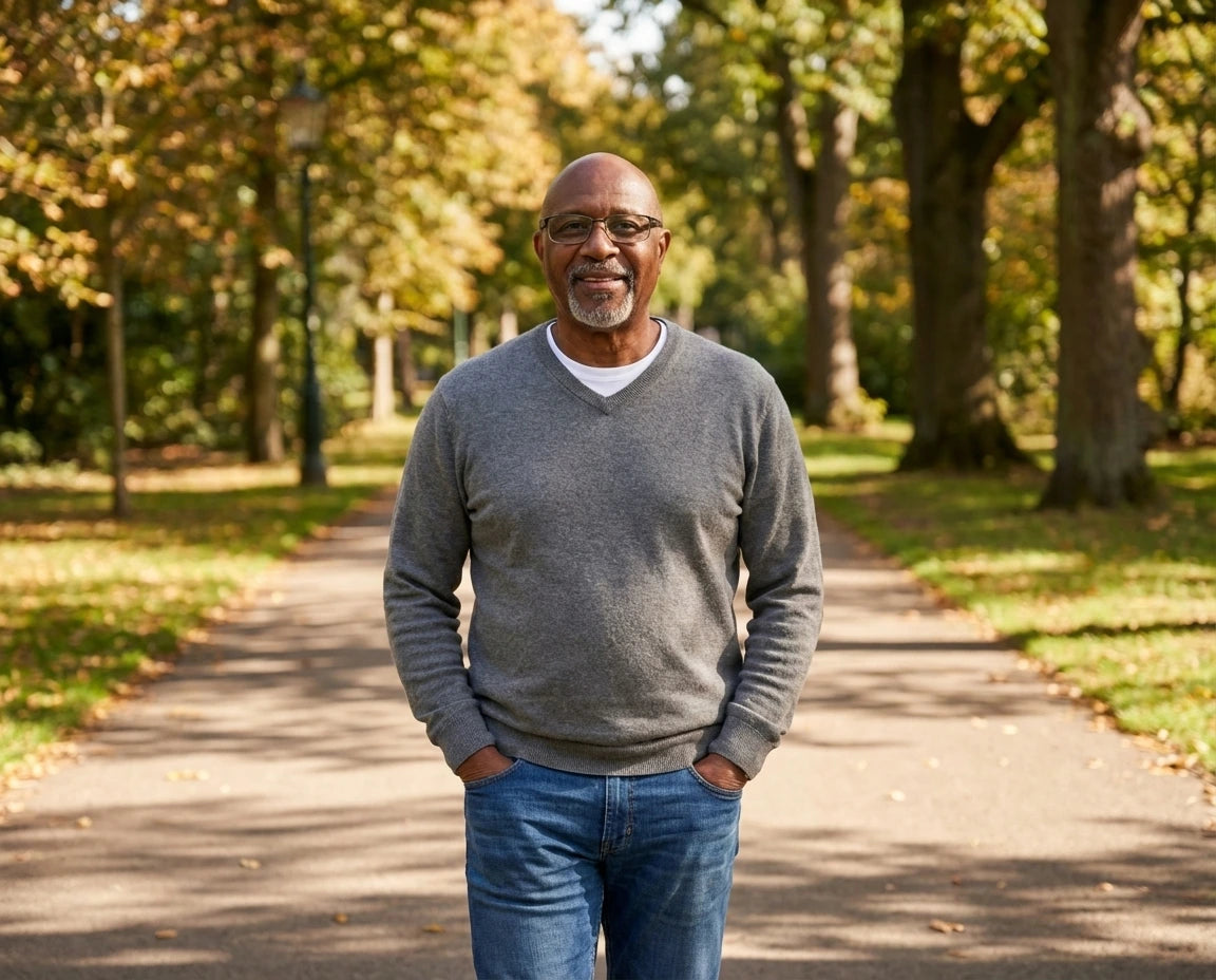 Homme en pleine forme lors d'une promenade
